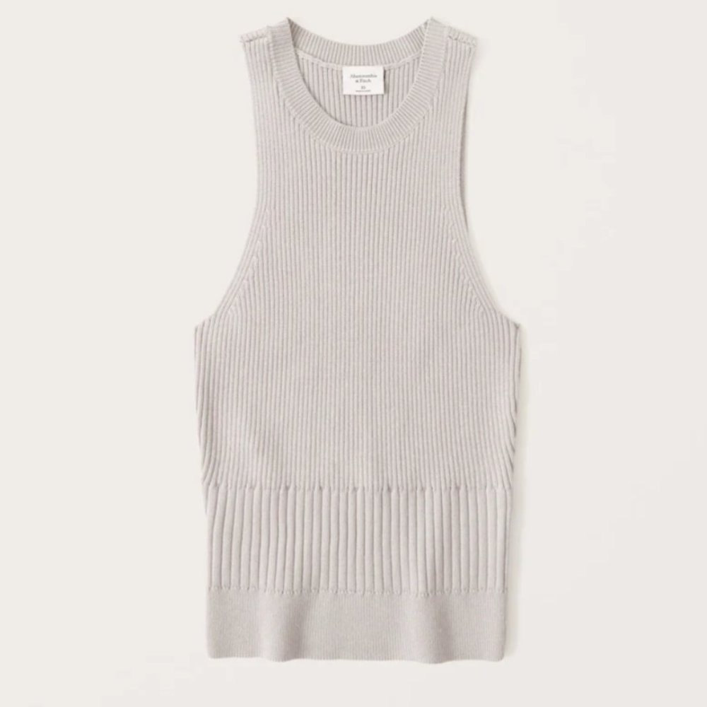 Abercrombie & Fitch Rib Mix High-Neck Tank Large | *TIGHT N SEXY CROP TOP-HUGS*